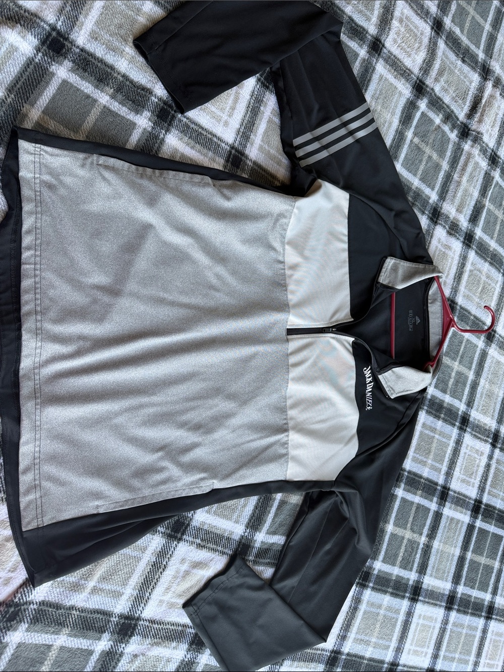 adidas Black & Silver Quarter-Zip Athletic Pullover